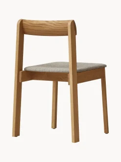 Best Form & Refine Chaises empilables en bois avec coussin d'assise Blueprint, 2 pièces Tissu gris, bois de chêne
