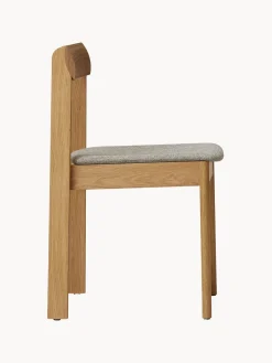 Best Form & Refine Chaises empilables en bois avec coussin d'assise Blueprint, 2 pièces Tissu gris, bois de chêne
