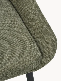 Best Rowico Chaises rembourrées Sierra, 2 pièces Tissu vert olive, pieds noirs