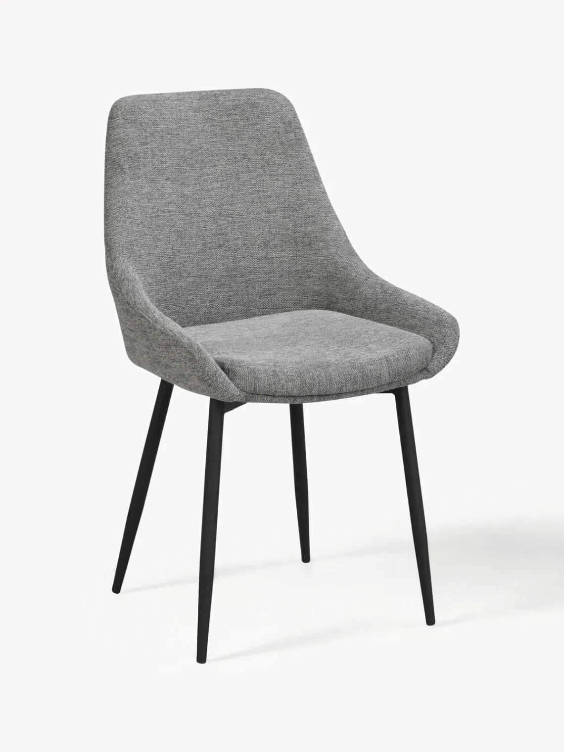Hot Rowico Chaises rembourrées Sierra, 2 pièces Tissu gris, pieds noirs