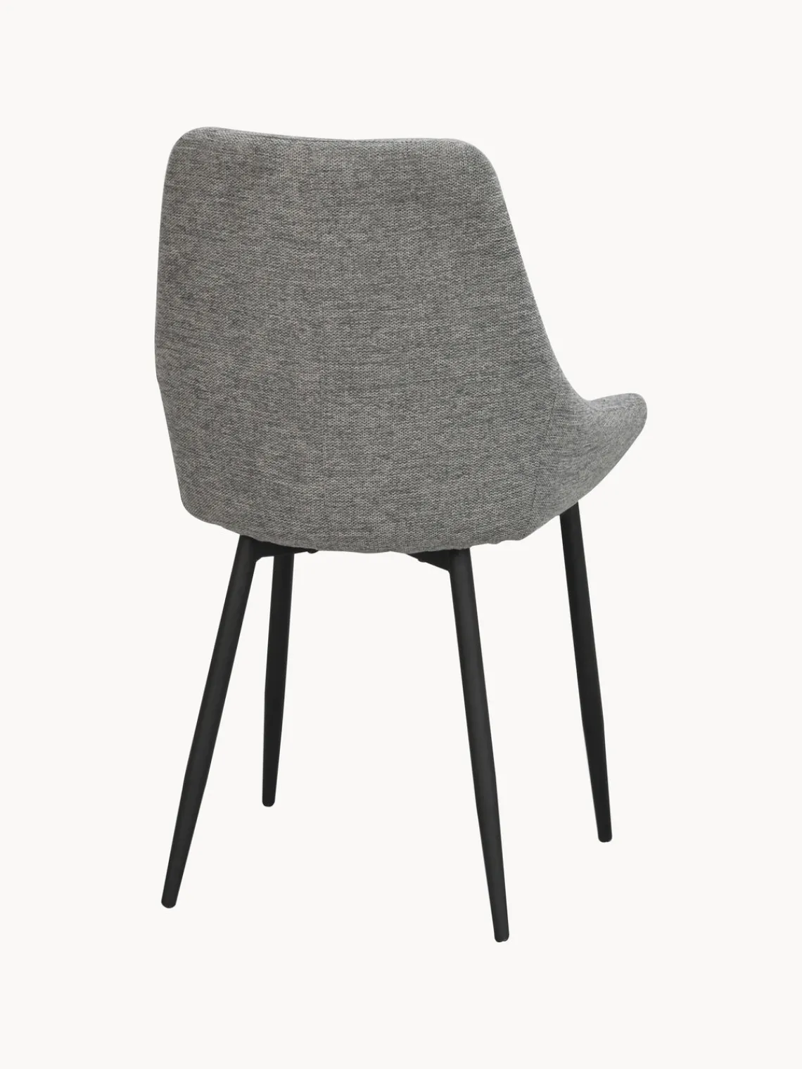 Hot Rowico Chaises rembourrées Sierra, 2 pièces Tissu gris, pieds noirs