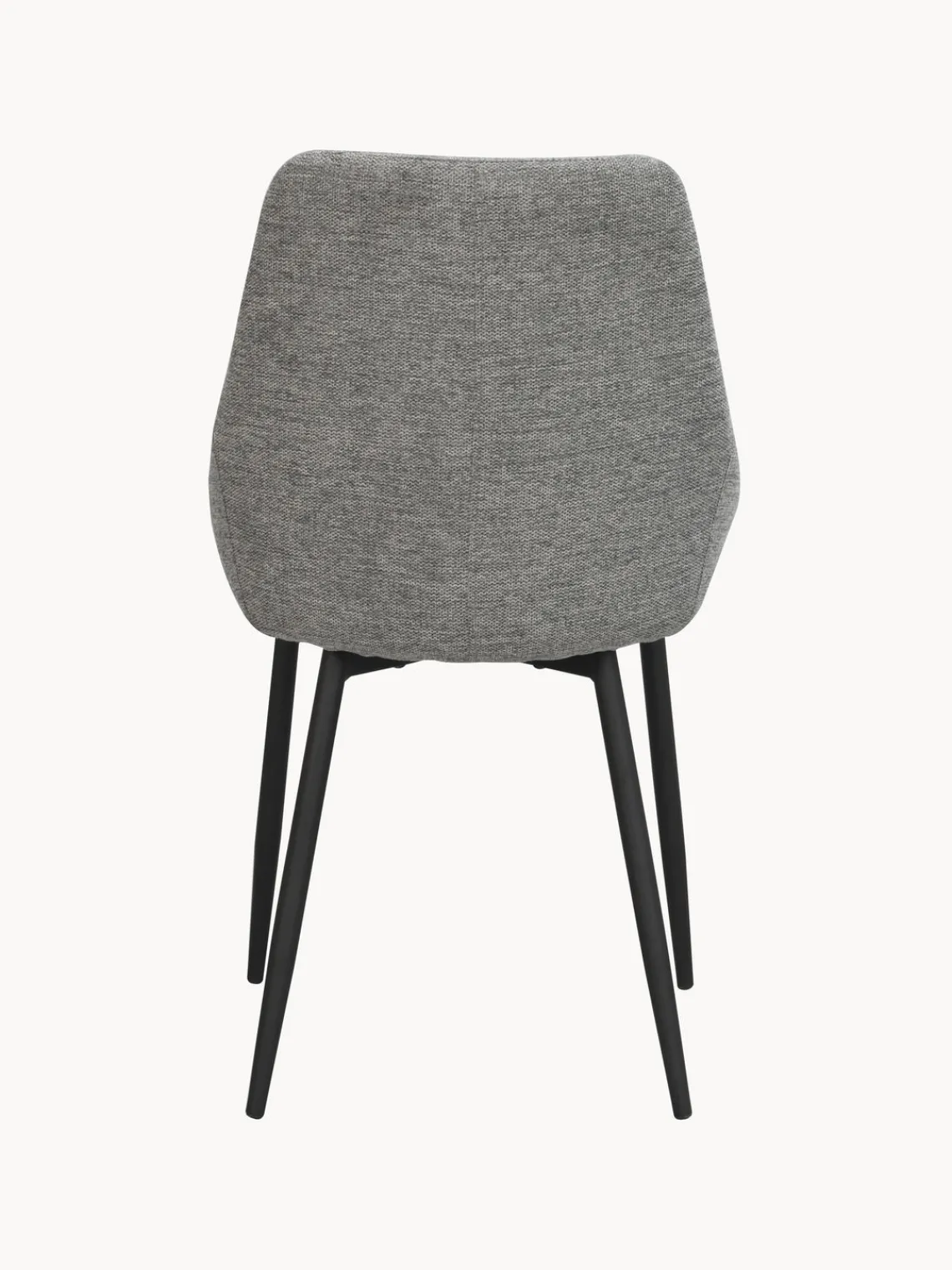 Hot Rowico Chaises rembourrées Sierra, 2 pièces Tissu gris, pieds noirs