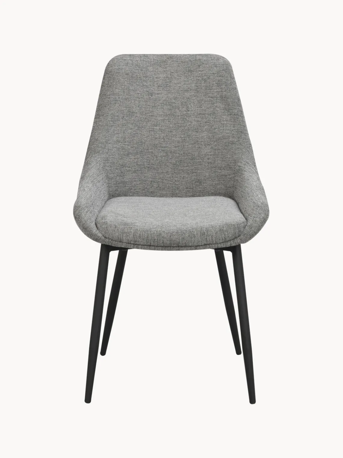 Hot Rowico Chaises rembourrées Sierra, 2 pièces Tissu gris, pieds noirs