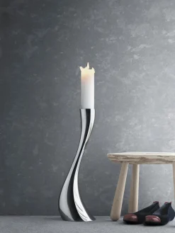 Online GEORG JENSEN Chandelier en acier inoxydable de forme organique Cobra, haut. 50 cm