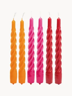 Fashion Anna + Nina Chandelles Mixed Twisted, 6 élém. Orange, rose vif, rouge
