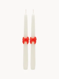 Outlet Anna + Nina Chandelles peintes à la main Classic Bow, 2 pièces Blanc, rouge