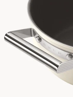 Hot Smeg Cocotte avec couvercle et revêtement antiadhésif 50's Style Blanc cassé