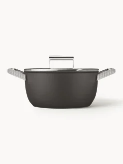 Hot Smeg Cocotte avec couvercle et revêtement antiadhésif 50's Style Noir