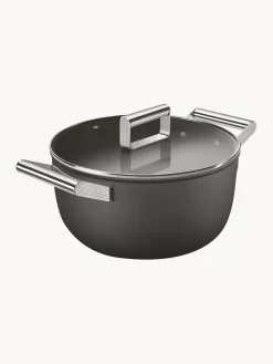 Hot Smeg Cocotte avec couvercle et revêtement antiadhésif 50's Style Noir