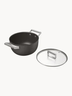 Hot Smeg Cocotte avec couvercle et revêtement antiadhésif 50's Style Noir