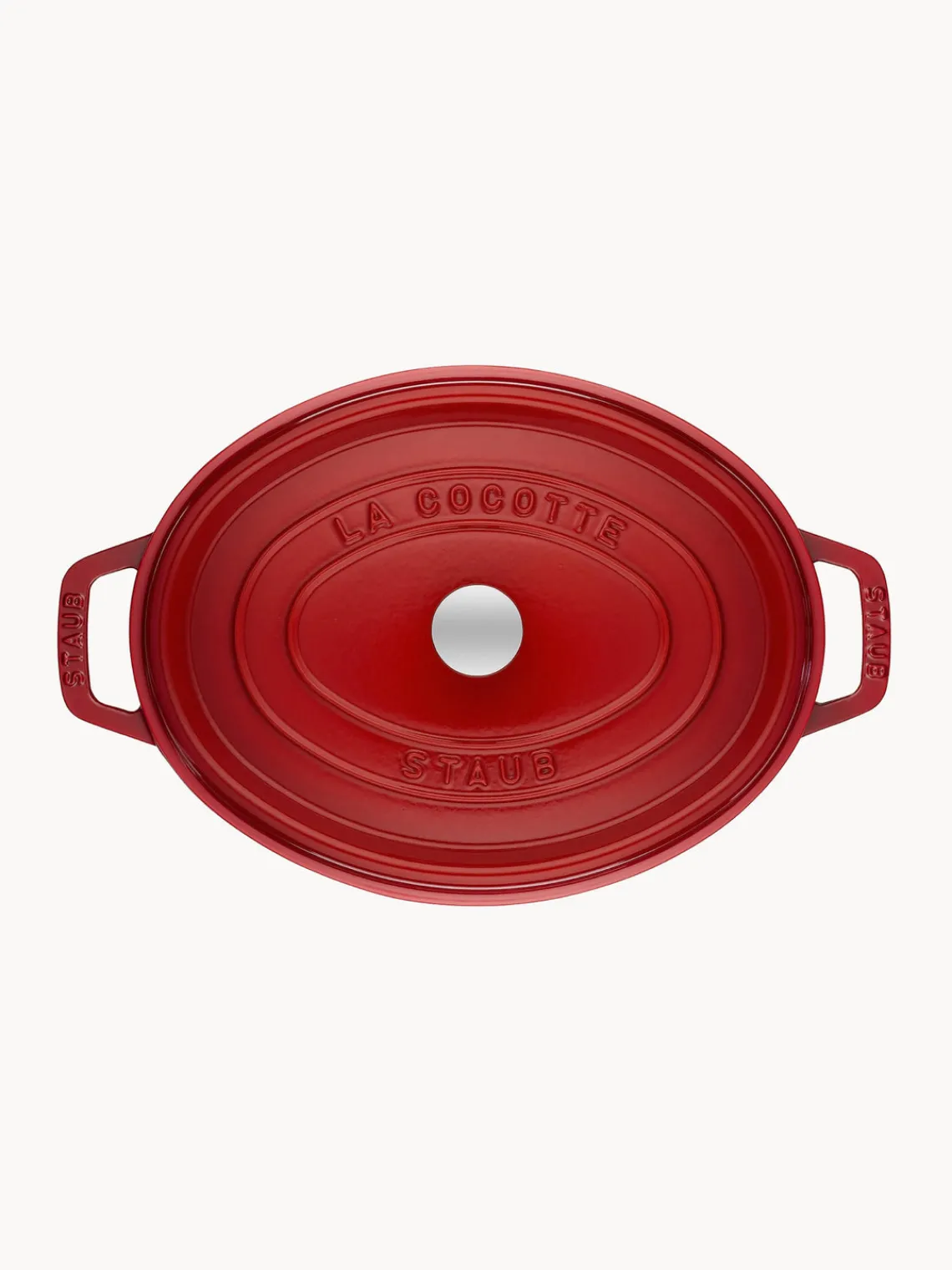 Clearance Staub Cocotte ovale en fonte La Cocotte Rouge, argenté