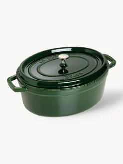 Discount Staub Cocotte ovale en fonte La Cocotte Vert foncé, argenté