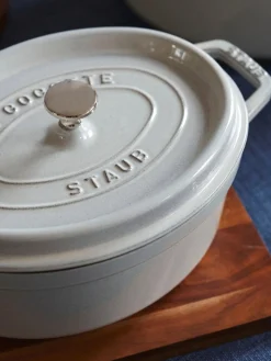Outlet Staub Cocotte ovale en fonte La Cocotte Gris clair, haute brillance