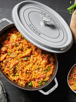 Discount Staub Cocotte ovale en fonte La Cocotte Grège, argenté