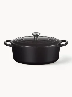 Sale LE CREUSET Cocotte ovale en fonte émaillée Signature Collection Noir, argenté