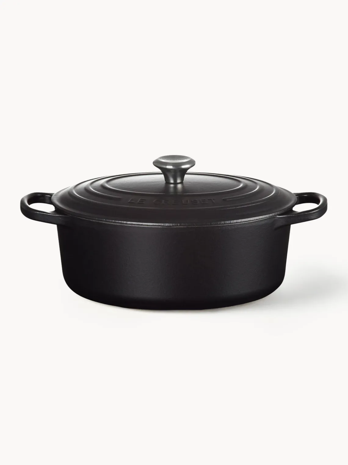 Sale LE CREUSET Cocotte ovale en fonte émaillée Signature Collection Noir, argenté
