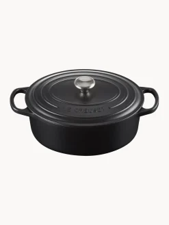 Sale LE CREUSET Cocotte ovale en fonte émaillée Signature Collection Noir, argenté