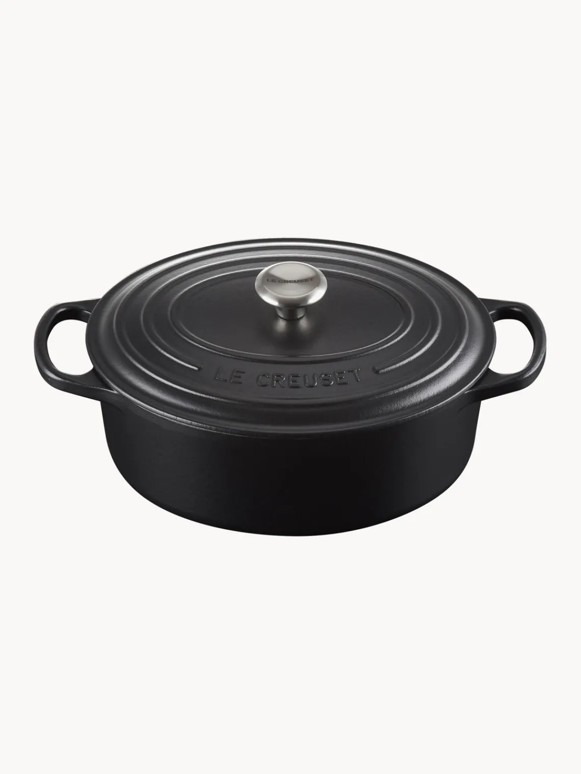 Sale LE CREUSET Cocotte ovale en fonte émaillée Signature Collection Noir, argenté