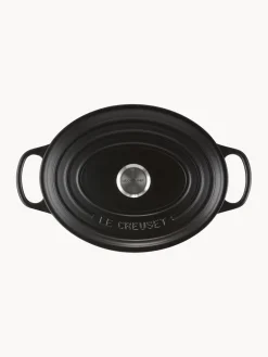 Sale LE CREUSET Cocotte ovale en fonte émaillée Signature Collection Noir, argenté