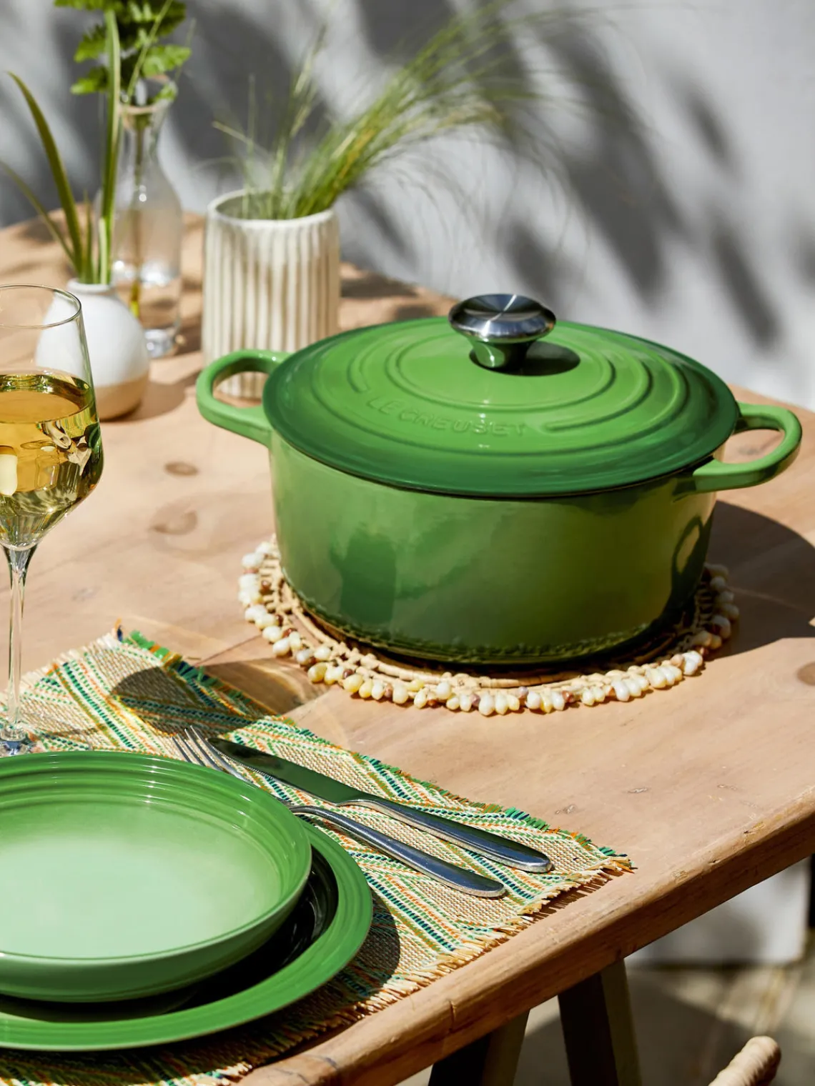 Outlet LE CREUSET Cocotte ovale en fonte émaillée Signature Collection Tons verts