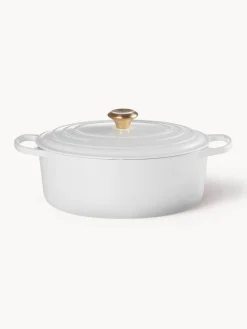 Online LE CREUSET Cocotte ovale en fonte émaillée Signature Collection Blanc, doré