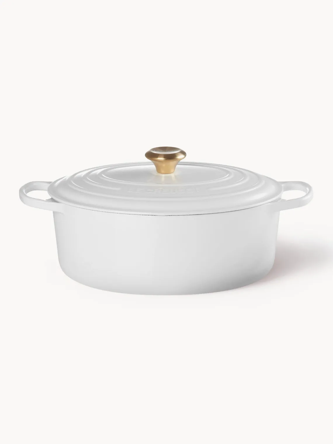 Online LE CREUSET Cocotte ovale en fonte émaillée Signature Collection Blanc, doré