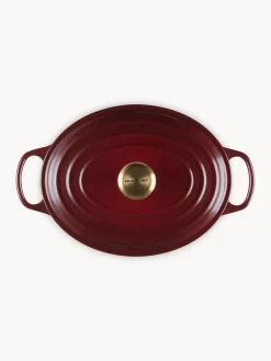 Sale LE CREUSET Cocotte ovale en fonte émaillée Signature Collection Lie de vin, doré