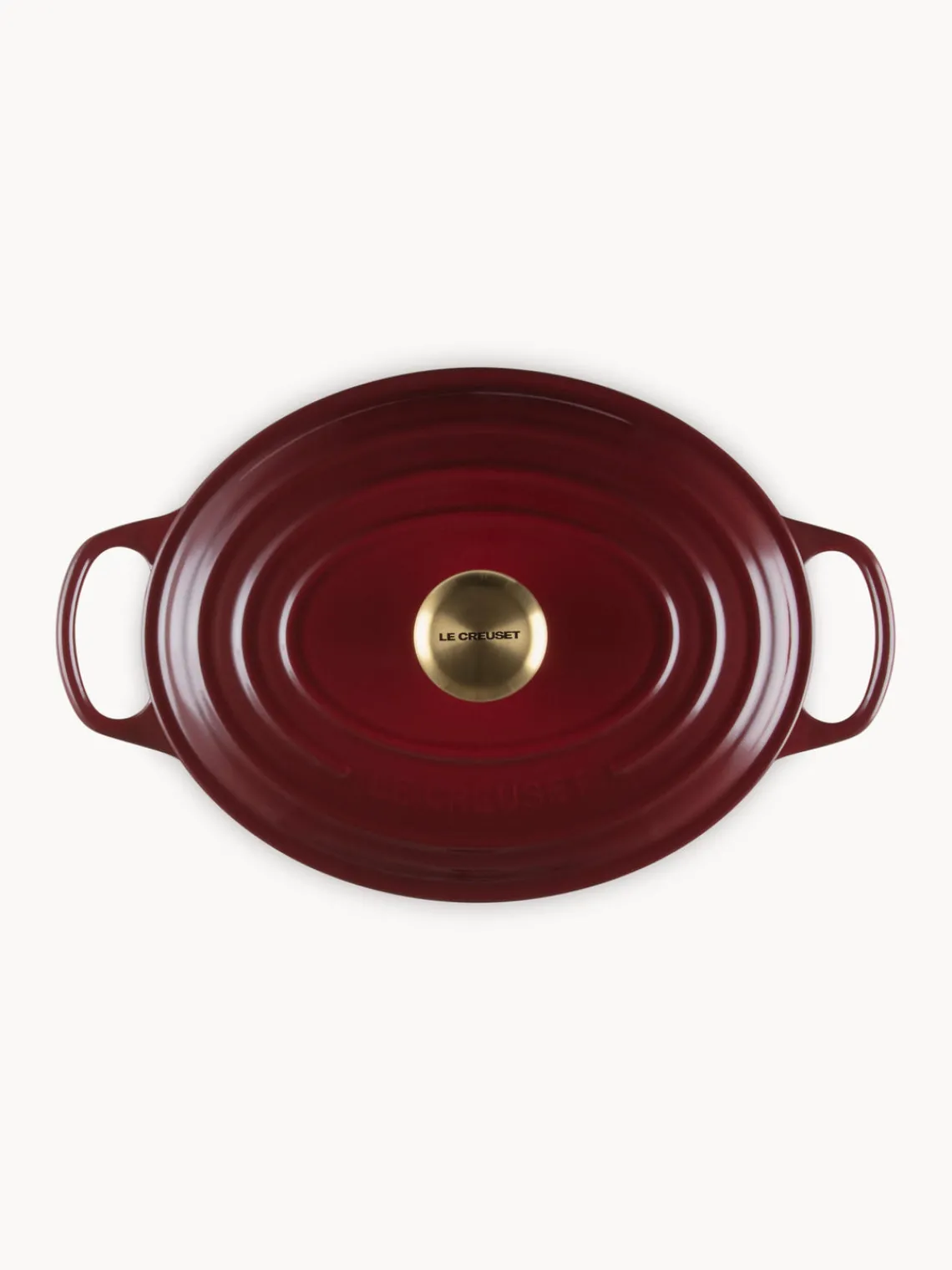 Sale LE CREUSET Cocotte ovale en fonte émaillée Signature Collection Lie de vin, doré