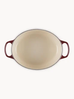 Sale LE CREUSET Cocotte ovale en fonte émaillée Signature Collection Lie de vin, doré