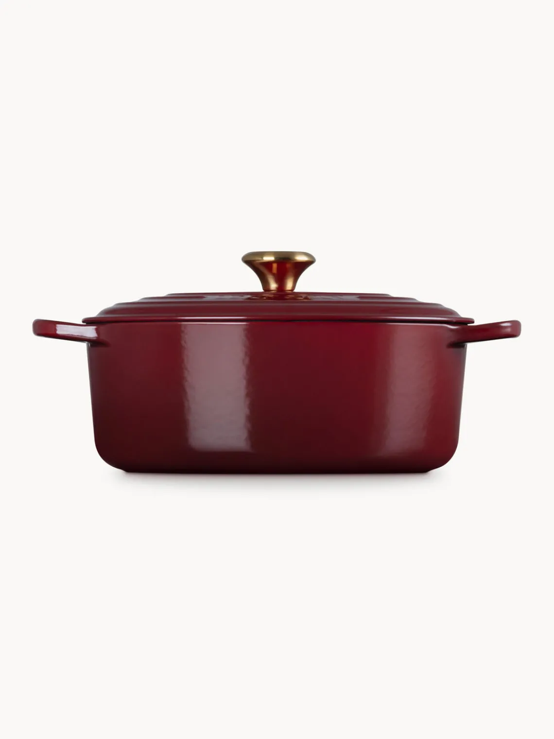 Sale LE CREUSET Cocotte ovale en fonte émaillée Signature Collection Lie de vin, doré