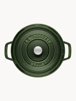Sale Staub Cocotte ronde en fonte La Cocotte Vert foncé, argenté