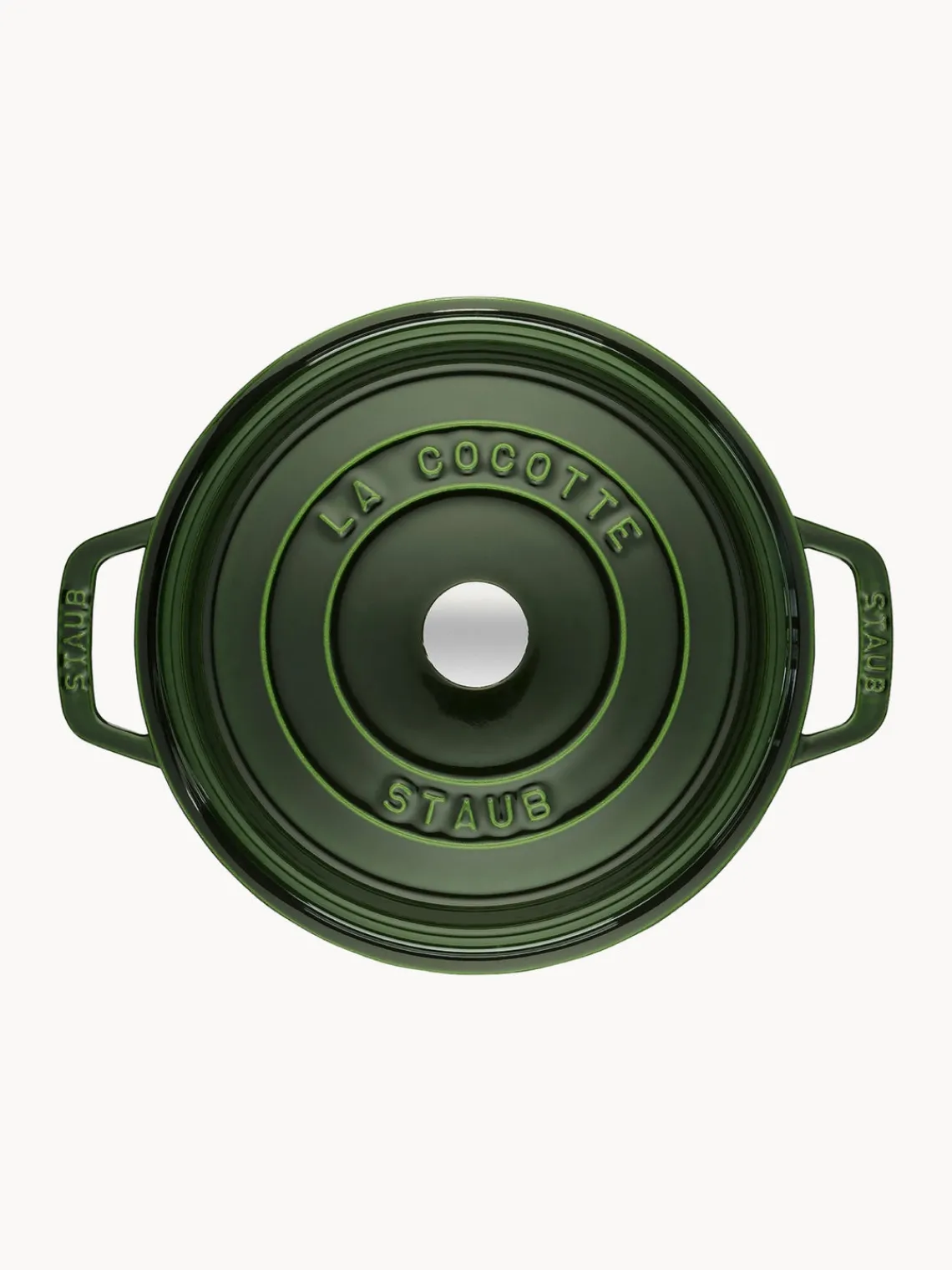 Sale Staub Cocotte ronde en fonte La Cocotte Vert foncé, argenté