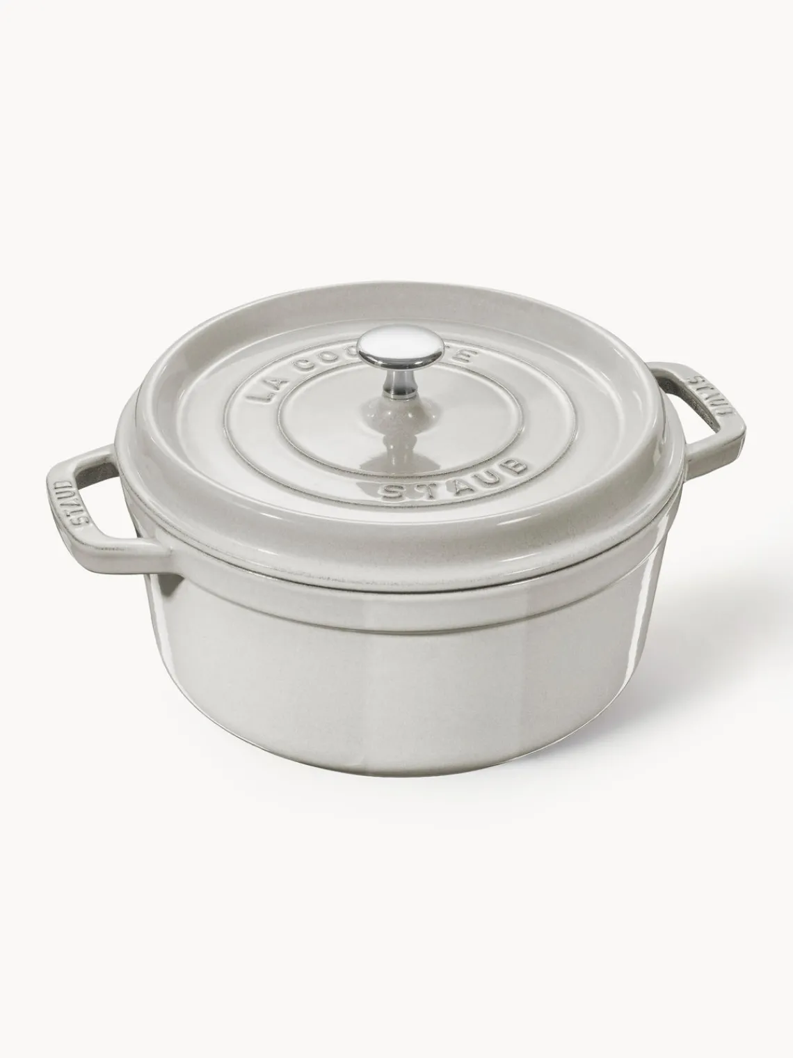 Online Staub Cocotte ronde en fonte La Cocotte Gris clair, haute brillance