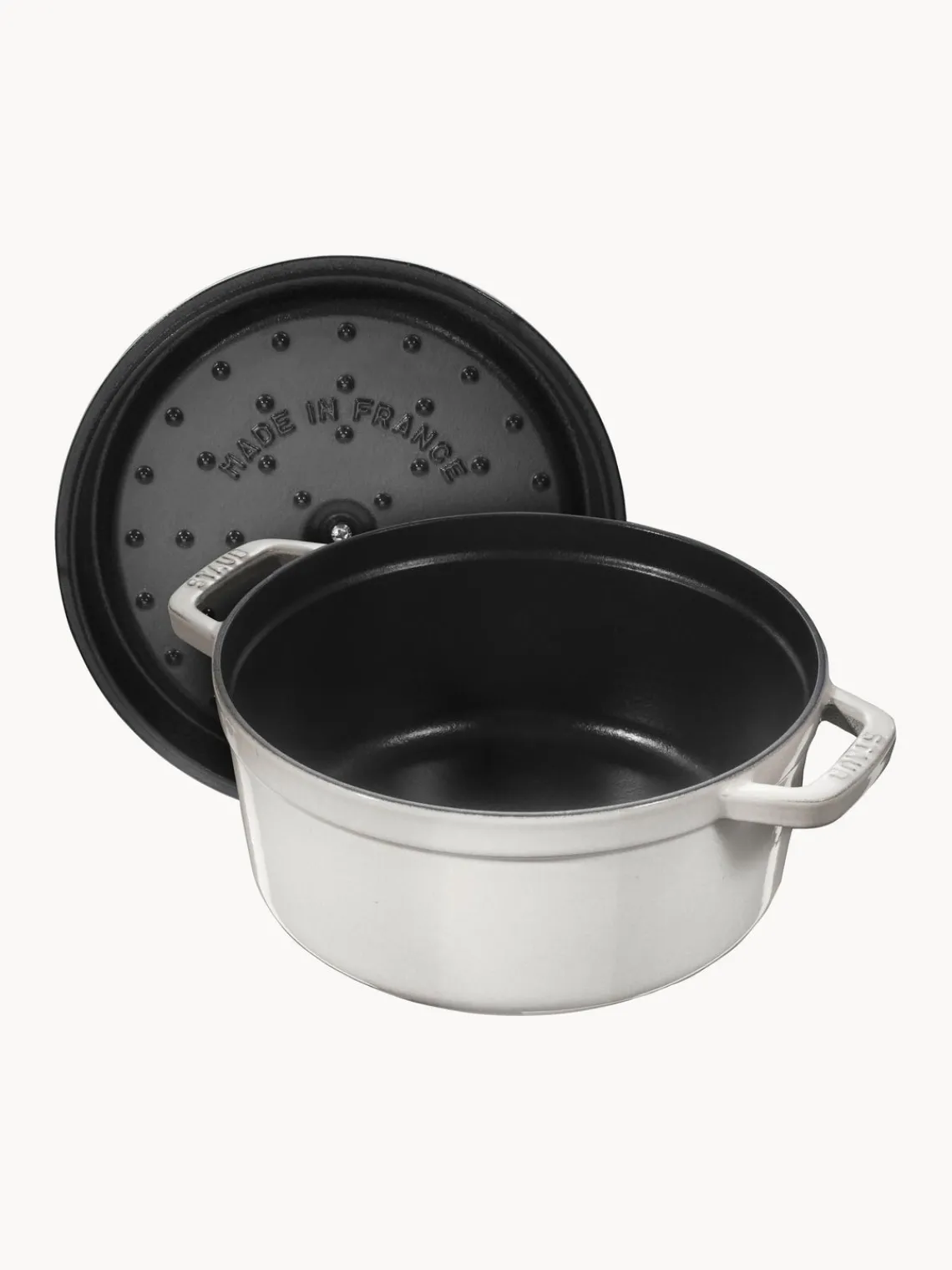 Online Staub Cocotte ronde en fonte La Cocotte Gris clair, haute brillance