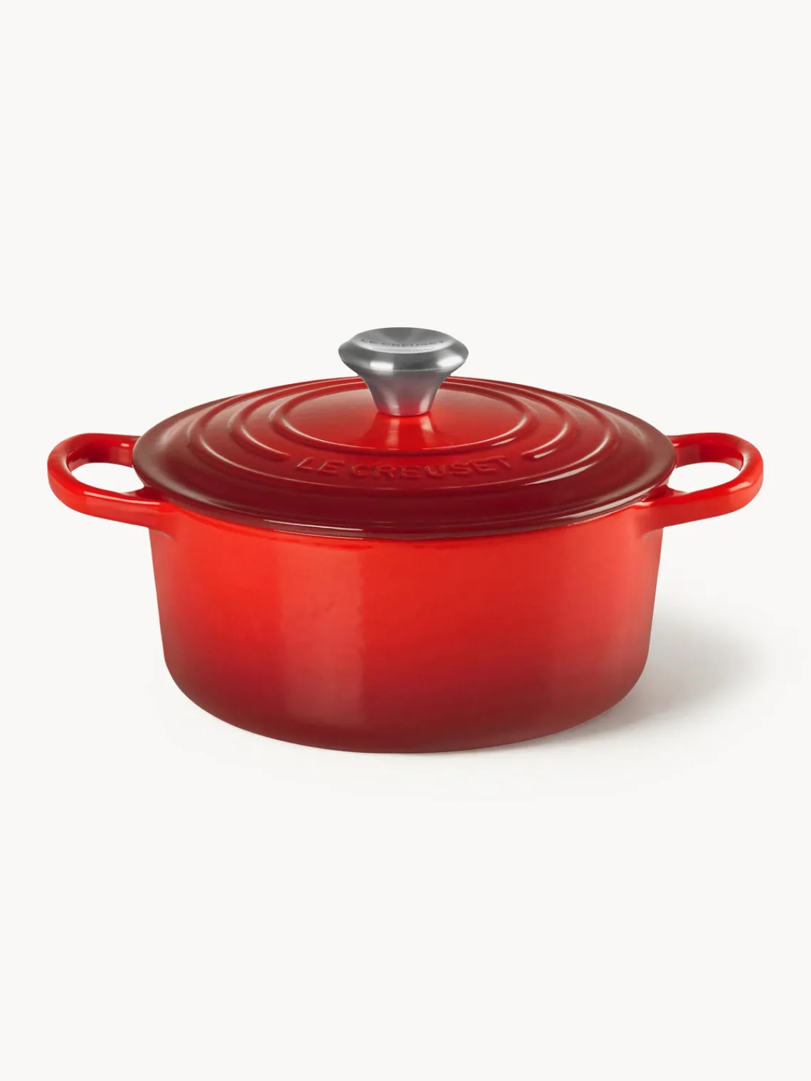 Sale LE CREUSET Cocotte ronde en fonte émaillée Signature Collection Tons rouges, argenté