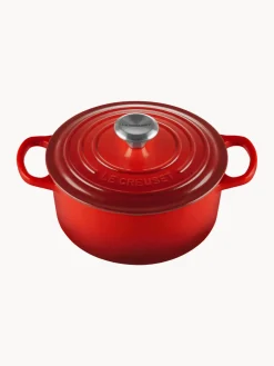 Sale LE CREUSET Cocotte ronde en fonte émaillée Signature Collection Tons rouges, argenté