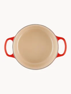 Sale LE CREUSET Cocotte ronde en fonte émaillée Signature Collection Tons rouges, argenté