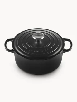 Clearance LE CREUSET Cocotte ronde en fonte émaillée Signature Collection Noir, argenté