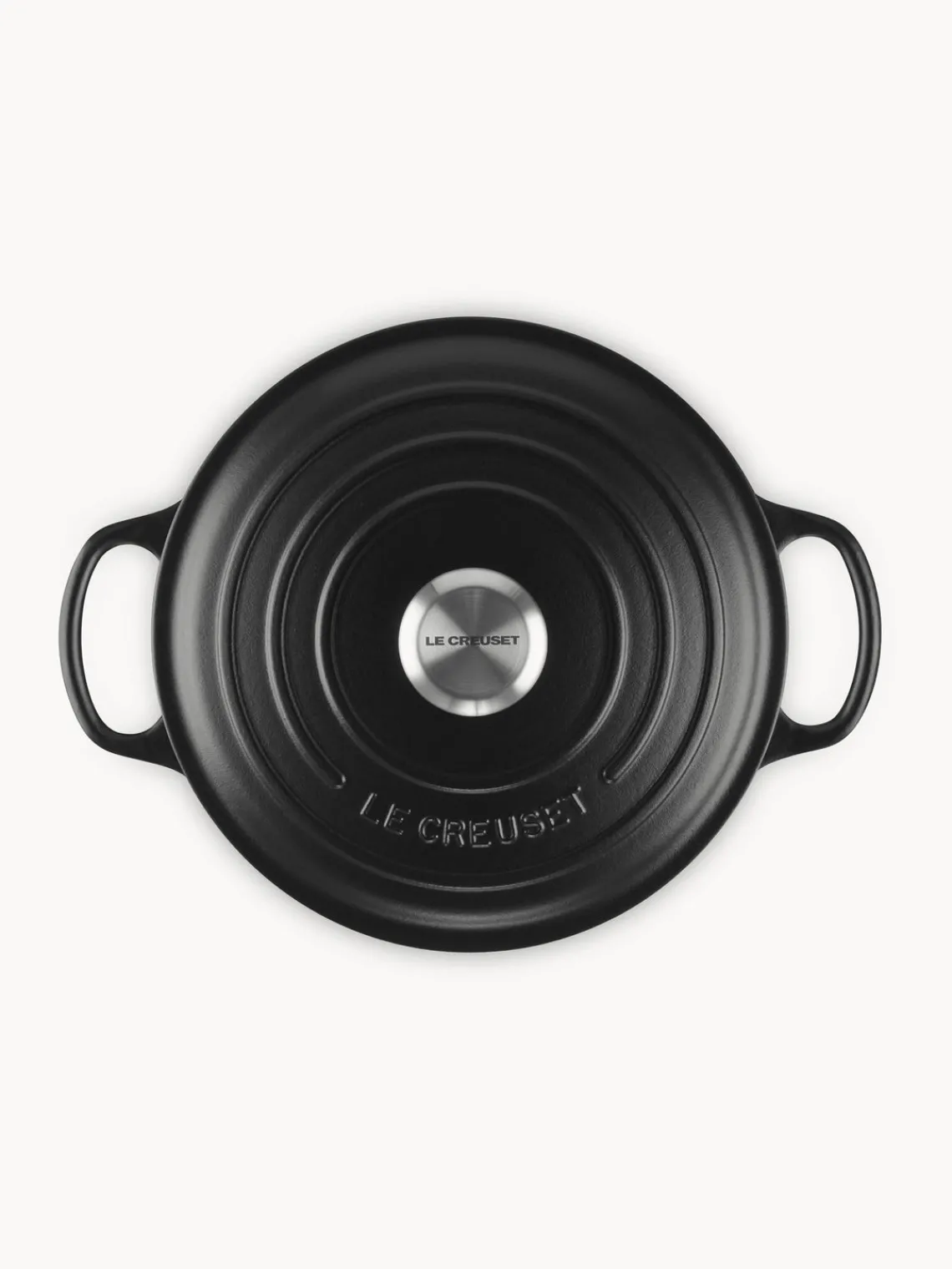 Clearance LE CREUSET Cocotte ronde en fonte émaillée Signature Collection Noir, argenté