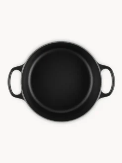 Clearance LE CREUSET Cocotte ronde en fonte émaillée Signature Collection Noir, argenté