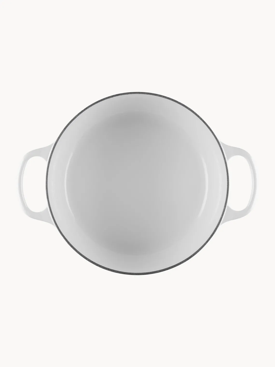 Clearance LE CREUSET Cocotte ronde en fonte émaillée Signature Collection Blanc, doré