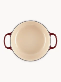 Fashion LE CREUSET Cocotte ronde en fonte émaillée Signature Collection Lie de vin, doré