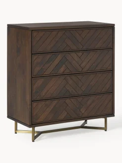 Discount Westwing Collection Commode en manguier Luca Manguier, cadre doré