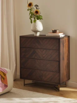 Discount Westwing Collection Commode en manguier Luca Manguier, cadre doré