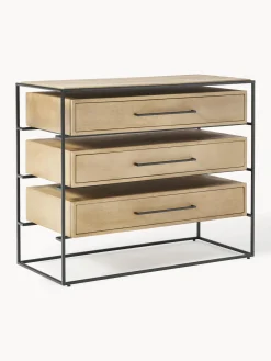 Discount Westwing Collection Commode en manguier Lyle Manguier clair, cadre noir