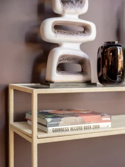New HKLIVING Console artisanale avec plateau en verre Raffia