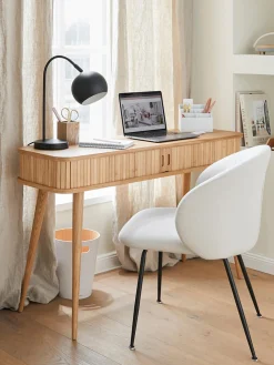 Outlet Zuiver Console en bois cannelé avec rangement Barbier Frêne