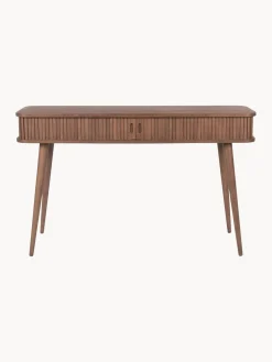 New Zuiver Console en bois cannelé avec rangement Barbier Noyer