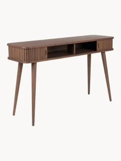 New Zuiver Console en bois cannelé avec rangement Barbier Noyer