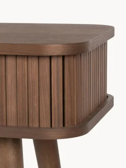 New Zuiver Console en bois cannelé avec rangement Barbier Noyer